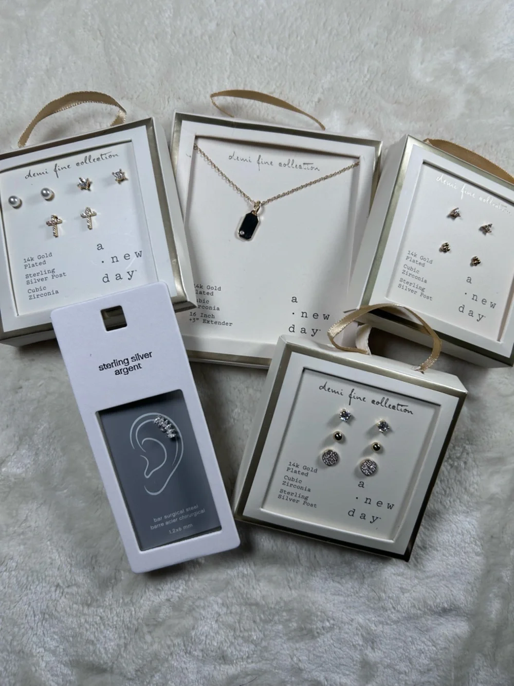 NWT Jewelry Bundle A New Day Demi Fine Collection, earrings necklace silver gold